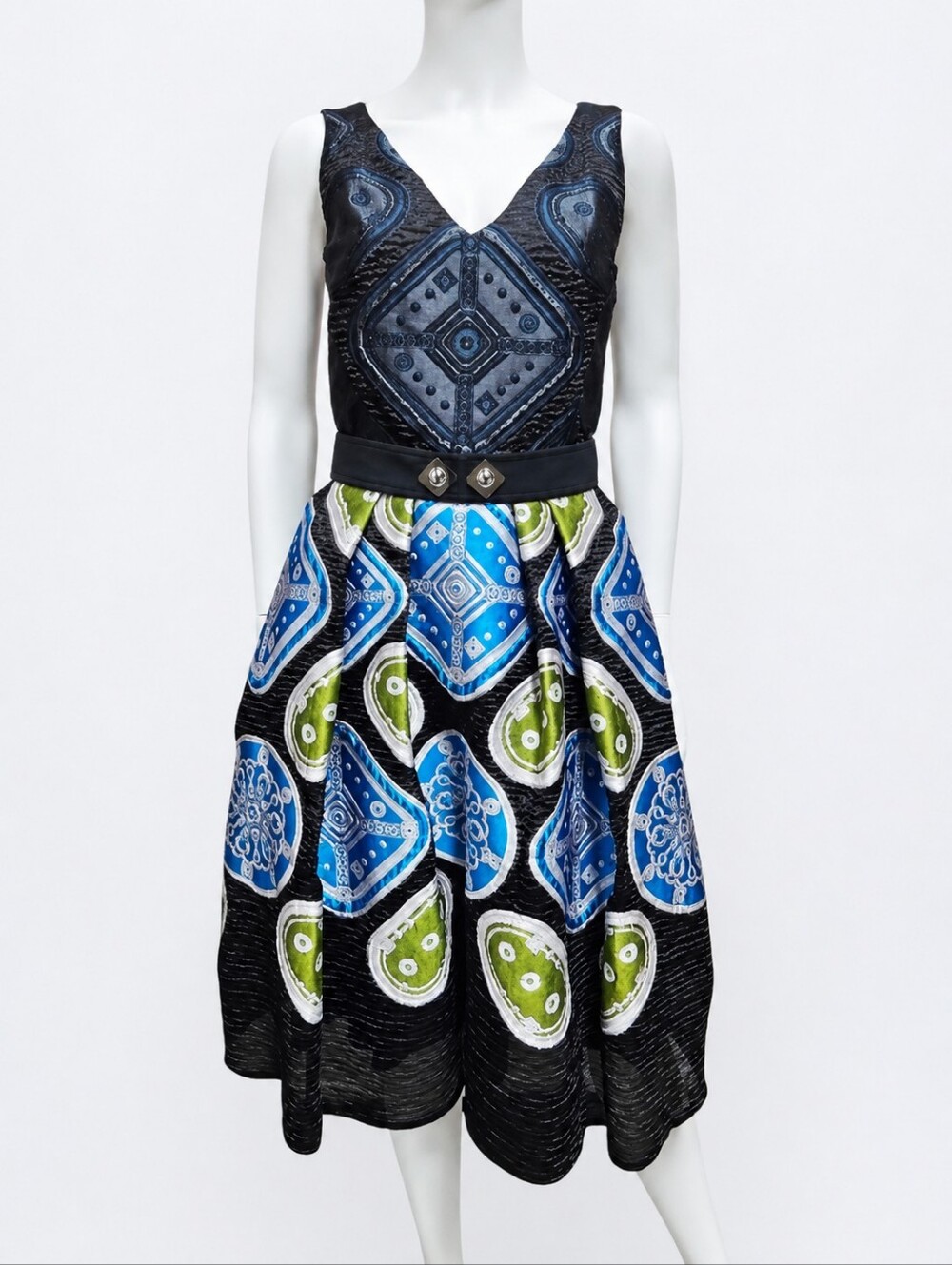 PETER PILOTTO | Geometric Paisley Print Sleeveless Midi Dress US 6